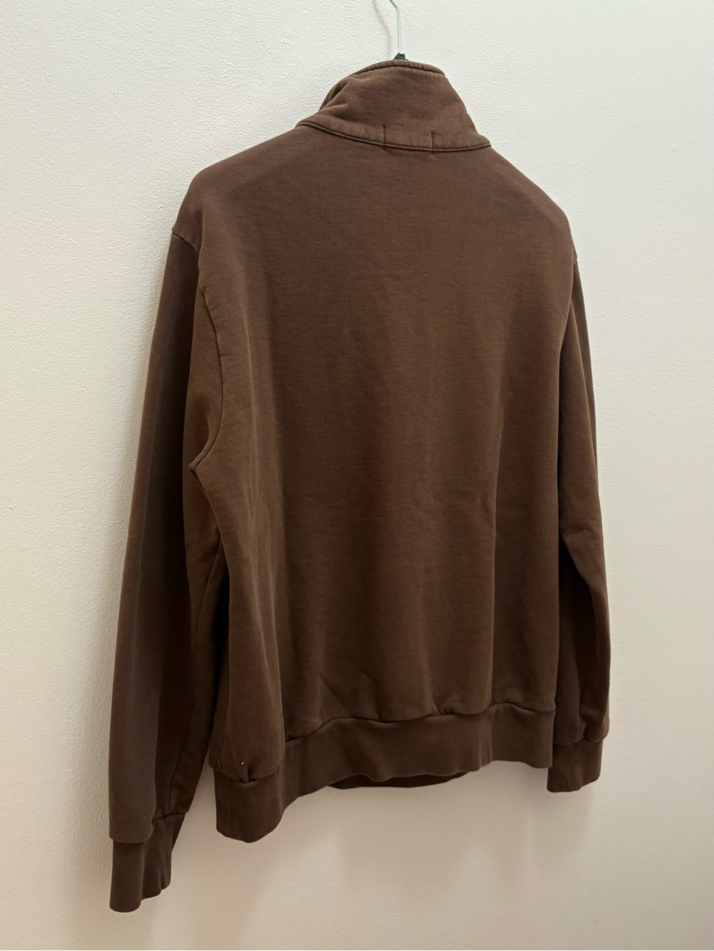 Polo Ralph Lauren Brown French Terry Quarter Zip Sweatshirt Size Large Preppy - Picture 12 of 16